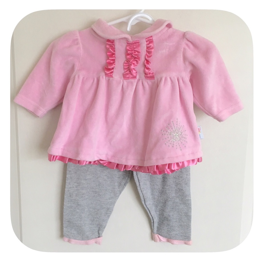 💗Baby Girls Pink and Grey Disney Outfit Set